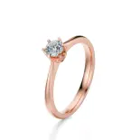 Pierścionek z diamentem różowe złoto